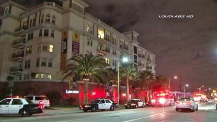Los Angeles police are investigating a shooting at a party near the USC campus on Adams Boulevard on Friday, Feb. 7, 2014.