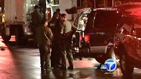 Police say a man smashed his SUV into an Orange County building Monday night and left a suspicious package.