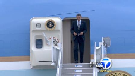 President Barack Obama wrapped up his Southern California trip on Thursday with a visit to Orange County.
