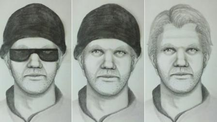An FBI composite sketch of the Snowboarder Bandit is seen in this file photo.