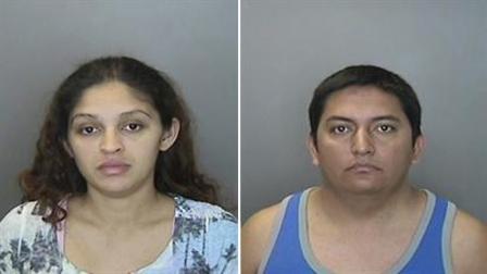 Irina Martinez, 27, of Santa Ana (left) and Andres Terrones, 28, of Anaheim (right) were arrested Monday, Nov. 3, 2012 for allegedly running a sex for hire operation out of several rooms at a Motel 6 located at 100 West Disney Way in Anaheim.