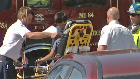 A student gets medical attention after eating a brownie laced with cannabis at Pomona Elementary School in Costa Mesa on Tuesday, March 12, 2013.
