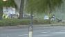 A light pole is seen following an accident involving an Orange County Sheriffs deputy in Mission Viejo on Monday, June 17, 2013.