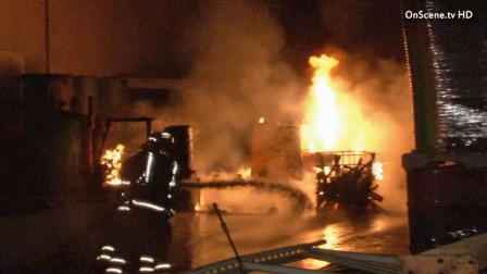 A fire broke out in an industrial area of Buena Park in the 6700 block of 8th Street at around 11:30 p.m. Sunday, June 30, 2013.