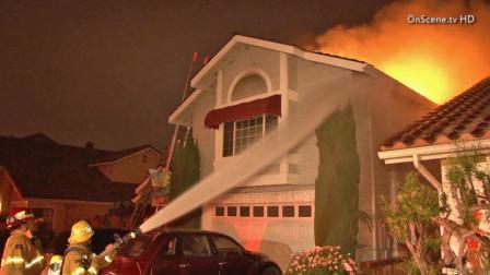 Investigators say fireworks are to blame for starting a fire at a Buena Park home on Thursday, July 4, 2013.