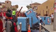 Crowds act unruly during what police called a major disturbance in Huntington Beach following the U.S. Open of Surfing on Sunday, July 28, 2013.