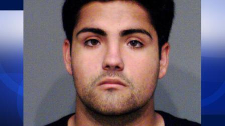 Illario Niko Johnson from Chino is seen in this mugshot provided by the Huntington Beach Police Department.