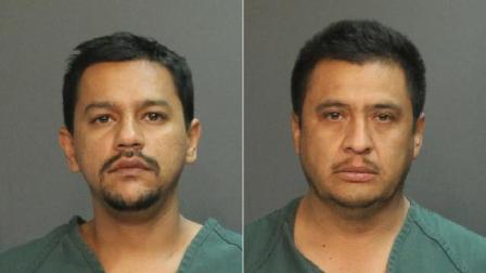 L.A. resident Jesus Garfias (L) and Whittier resident Pedro Lugo (R) were arrested and booked for commercial burglary Tuesday, Sept. 17, 2013.