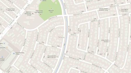 A map indicates the area near Dover Drive and Harrow Place in Newport Beach where a suspected drunken motorist slammed her vehicle into a light pole Saturday, Jan. 25, 2014.