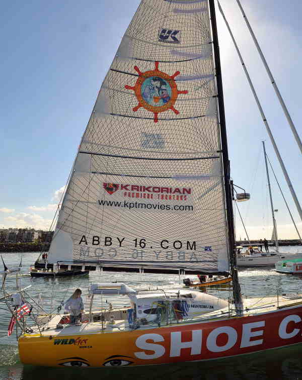 Abby Sunderland, 16, sets sail on her sailboat...