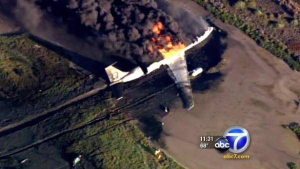 An aerial view of the wreckage from the Boeing 707 plane crash at Point Mugu naval air base in Ventura County on Thursday, May 19, 2011.