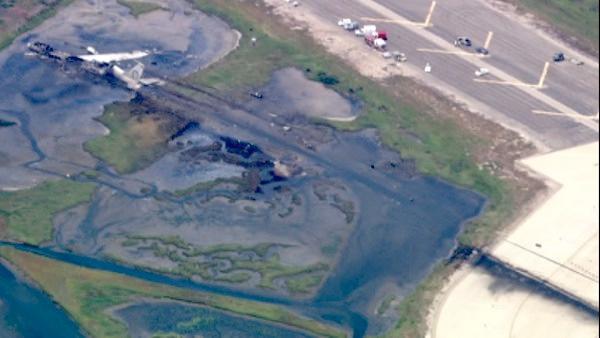 An aerial view of the wreckage from the Boeing 707 plane crash at Point Mugu naval air base in Ventura County on Thursday, May 19, 2011.