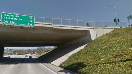 Ventura resident Nathan Ramirez, 20, was arrested Tuesday for vandalizing a freeway overpass sign.