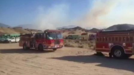 Firefighters were battling a brush fire near Hungry Valley and Gold Hill roads southwest of Gorman in Los Padres National Forest.