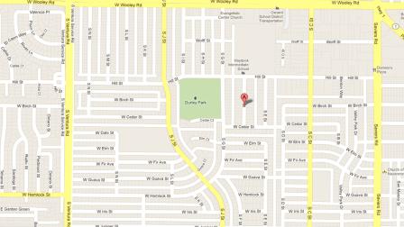 A map indicates the location of a SWAT standoff in the 1400 block of South F Street in Oxnard on Saturday, Aug. 18, 2012.