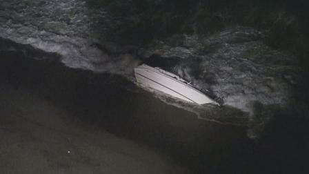 A small boat capsized off the coast of Oxnard on Sunday, Sept. 2, 2012, but its occupants made it to shore without major injuries.