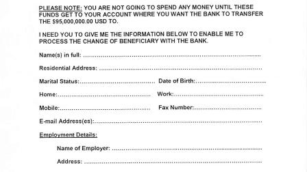 A portion of the scam letter being faxed to Ventura-area homes and businesses.