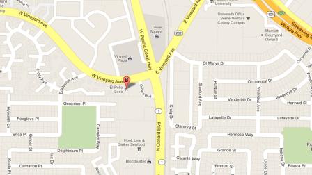 This Google Maps image indicates the location where an alleged armed robbery took place in Oxnard on Friday, Oct. 19, 2012.