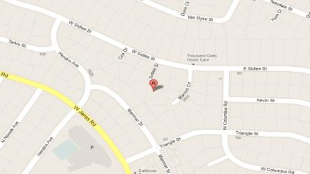 This Google Maps image indicates the location where a marijuana growing operation was discovered in Thousand Oaks on Wednesday, Oct. 24, 2012.