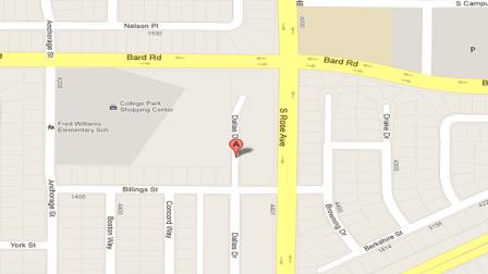 A map indicates where two victims were shot in the 4300 block of Dallas Drive in Oxnard on Saturday, Oct. 27, 2012.