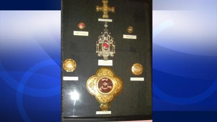 Valuable relics taken from the San Buenaventura Mission Church in Ventura are seen in this undated photo.