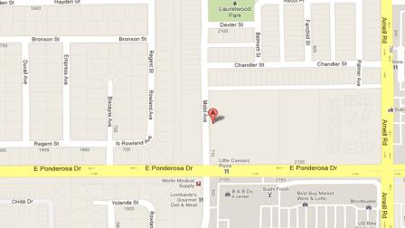A map indicates the location where 18-year-old Tyler Dornbos was arrested for possession of marijuana, which he was intending to sell.