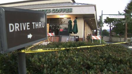 Tape cordons off a Starbucks in Fillmore after a fatal car crash in this December 2011 photo.