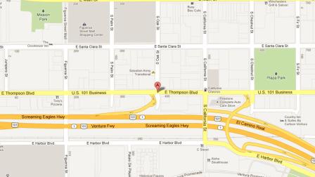 A map indicates the Spirit Gas stations location in the 400 block of Thompson Boulevard in Ventura.
