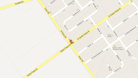 A map indicates the area near Peck Road and Santa Paula Street in an unincorporated area within Ventura County where a woman was sexually assaulted on Tuesday, Feb. 26, 2013.