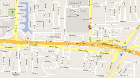A map indicates the location of an armed robbery at a Chevron gas station on the 200 block of Arneill Road in Camarillo, Calif. on Saturday, March 2, 2013.