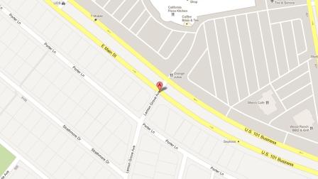 A map indicates the area near the 3200 block of East Main Street in Ventura where two men robbed McConnells Ice Cream Shop on Saturday March 9, 2013.