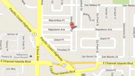 This Google Maps image shows the location of a fatal stabbing in the 1900 block of Napoleon Avenue in Oxnard on Thursday, May 30, 2013.