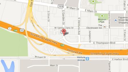 A Google Maps image indicates the location of a home-invasion robbery in the 100 block of South Garden Street in Ventura on Wednesday, Aug. 14, 2013.