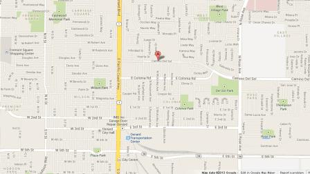 A map indicates the location of a stabbing at Camino Del Sol and McKinley Avenue that left a man in critical condition on Sunday, Sept. 1, 2013.