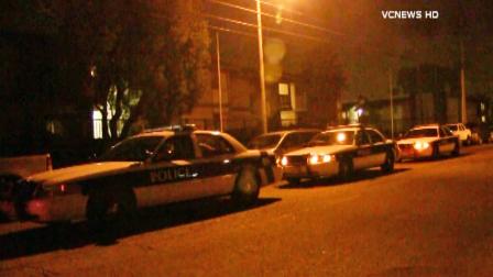 Law enforcement vehicles line up near the scene of a fatal stabbing on the 2400 block of Alvarado Street in El Rio on Wednesday, Sept. 25, 2013.