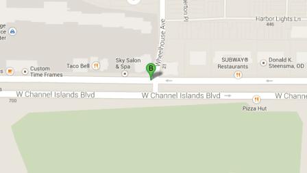 A Google Maps image indicates the location of a deadly hit-and-run crash at Channel Islands Boulevard and Wheelhouse Avenue on Saturday, Oct. 26, 2013.