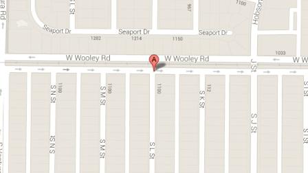 A Google Maps image indicates the location of a home in the 1100 block of South L Street in Oxnard where a man was found dead on Saturday, Oct. 26, 2013.