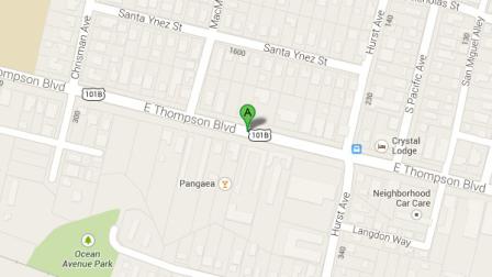 A Google Maps image shows the 1600 block of East Thompson Avenue in Ventura. A stolen vehicle and three surfboards were found near that location on Sunday, Nov. 24, 2013.