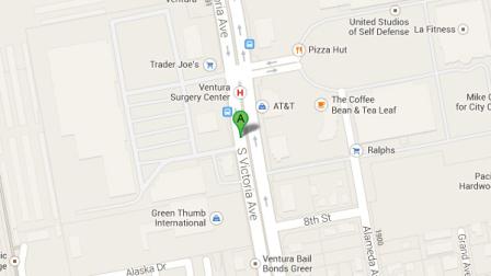 A Google Maps image shows the 1700 block of South Victoria Avenue in Ventura.