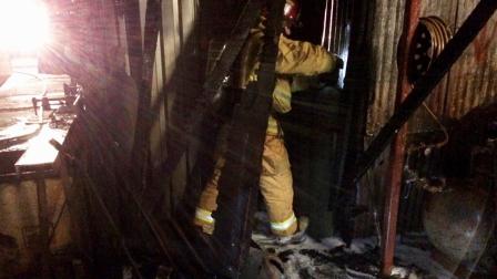 Firefighters knocked down a blaze at an industrial complex in Ventura shortly after 11:40 p.m. Monday, January 6, 2014.