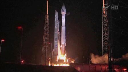 This framegrab image from NASA-TV shows the launch of two satellites at Cape Canaveral Air Force Station, Florida early Thursday Aug. 30, 2012.