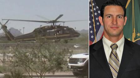 The FBI is continuing to search for evidence in the deadly shooting of a Border Patrol Agent near Naco, Ariz. by way of ATVs, horseback and helicopters, as seen on the left. Agent Nicholas Ivie, right, was shot and killed on Tuesday, Oct. 2, 2012.