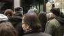 People wait to board a bus heading into Manhattan from Brooklyn on Thursday, Nov. 1, 2012.