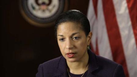 U.S. Ambassador Susan Rice responds to questions during an interview with The Associated Press in New York.