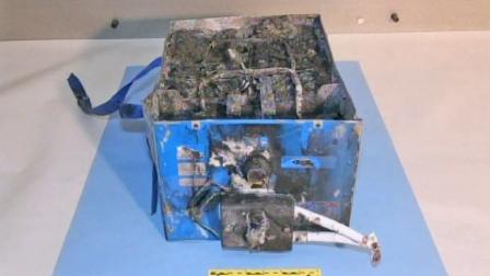 A Dreamliner battery that caught fire is seen in this undated file photo.