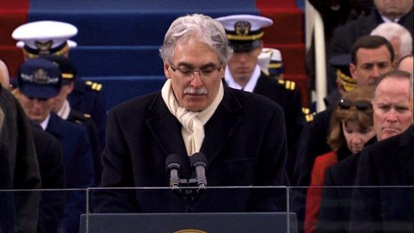 Reverend Luis Leon gives the benediction at the conclusion of the ceremonial swearing-in ceremony during the 57th Presidential Inauguration on the West Front of the Capitol in Washington, Monday, Jan. 21, 2013.