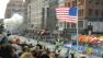 Crowds react to a bomb going off near the finish line of the Boston Marathon on Monday, April 15, 2013.