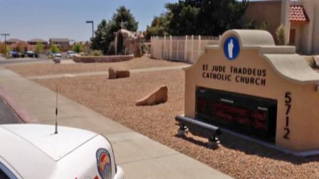 A stabbing occurred at St. Jude Thaddeus Catholic Church in Albuquerque, N.M., on Sunday, April 28, 2013.