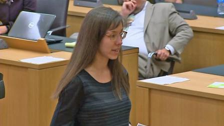 Jodi Arias reads a statement to a jury during a penalty hearing on Tuesday, May 21, 2013. Arias pleaded for a life sentence after stating in a post-conviction interview that she preferred death to life in prison.