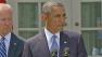 President Barack Obama stands with Vice President Joe Biden as he makes a statement about Syria in the Rose Garden at the White House in Washington, Saturday, Aug. 31, 2013.